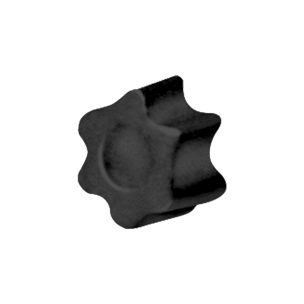 Tapón estrella de zamak TX20 cincado negro para hacer inviolables todos losTornillos con impronta TX, TORX ó SIT.