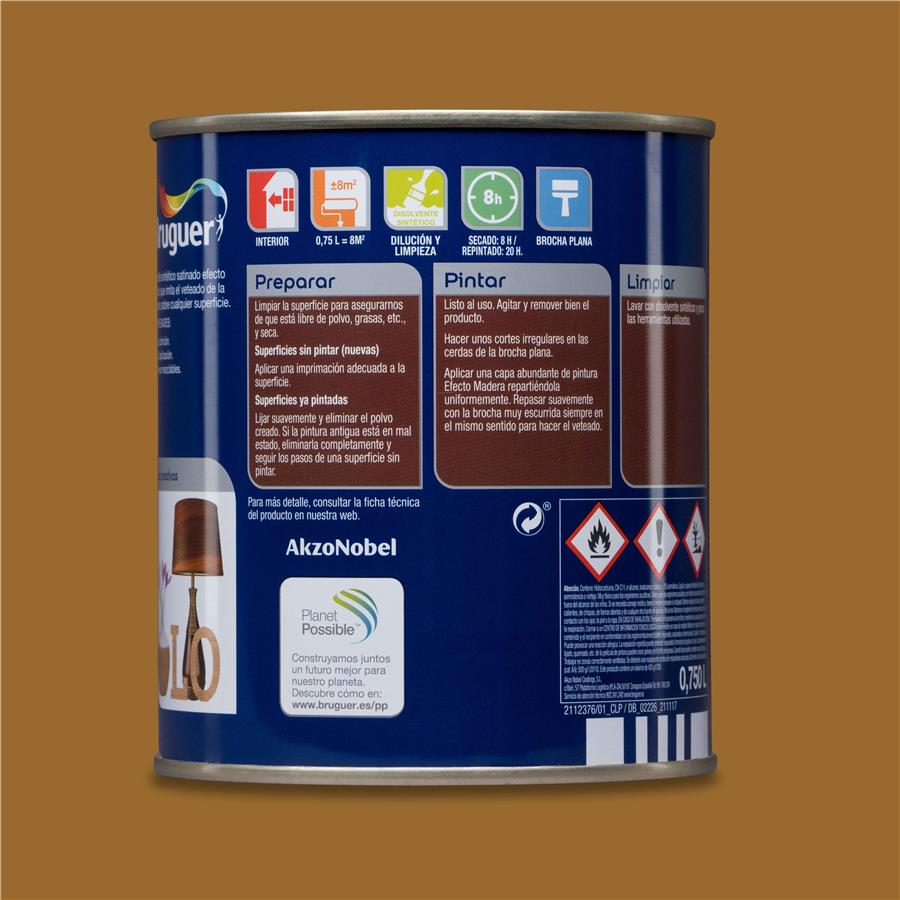 Esmalte Efecto Madera Roble Claro Bruguer 0,750L