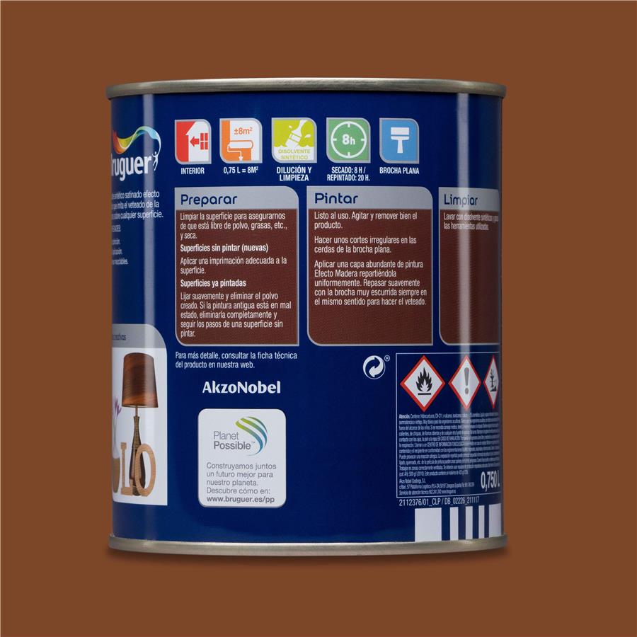 Esmalte Efecto Madera Caoba Bruguer 0,750L