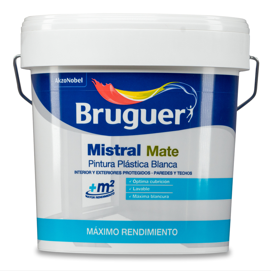 Pintura plástica de exterior - interior Blanco Mate Bruguer 4 L