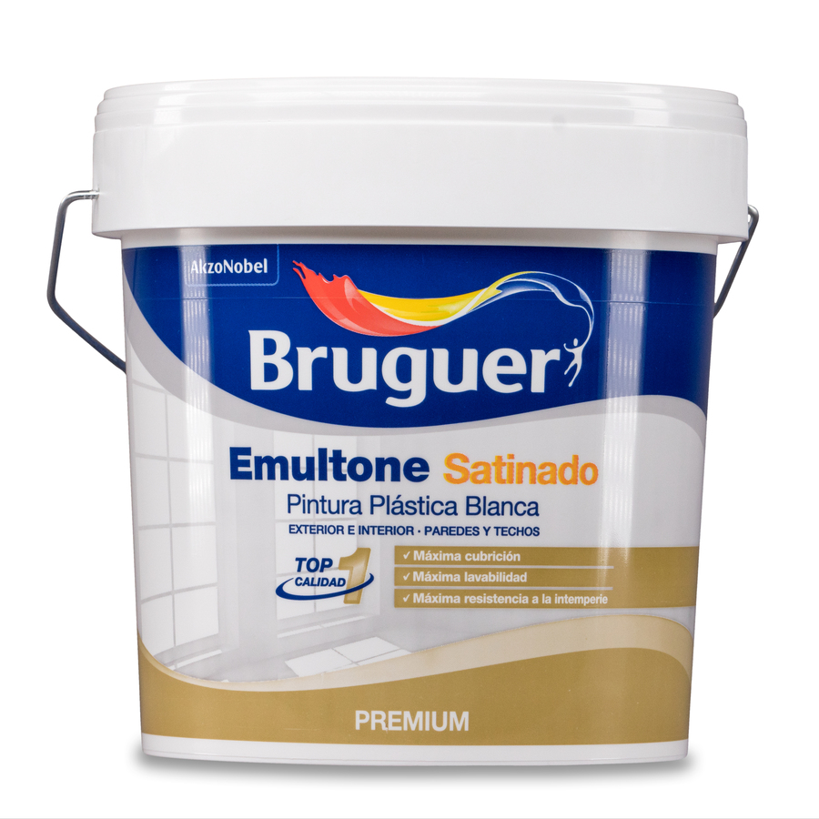Pintura plástica de exterior - interior Blanco Satinado Bruguer 4L