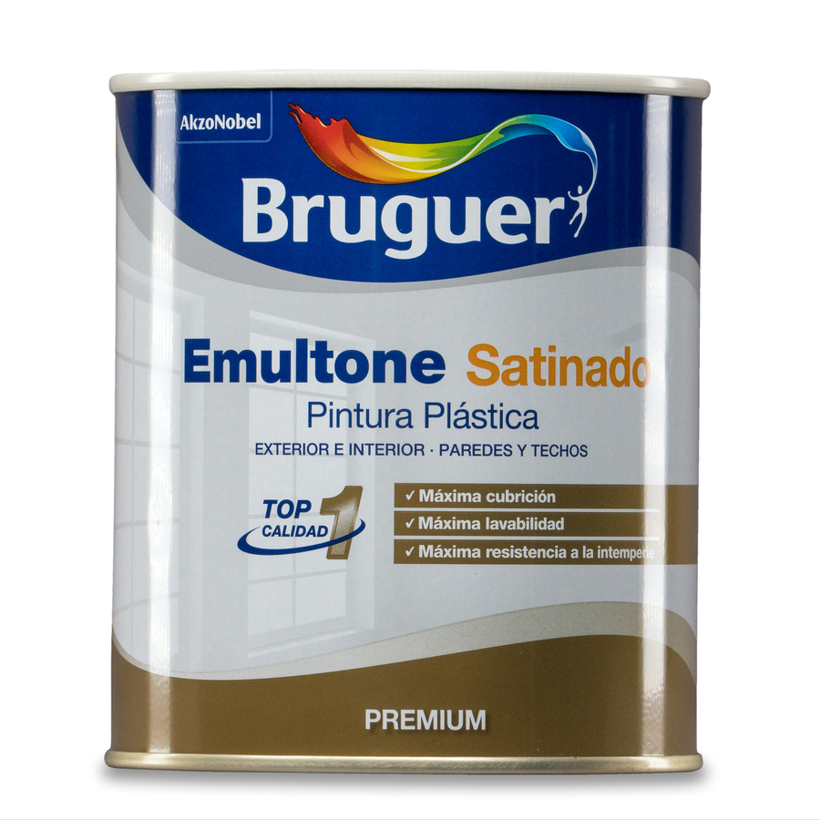 Pintura plástica de exterior - interior Blanco Satinado Bruguer 0,750L