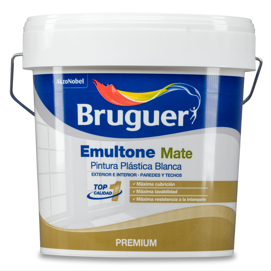 Pintura plástica de exterior - interior Blanco Mate Bruguer 0,750L