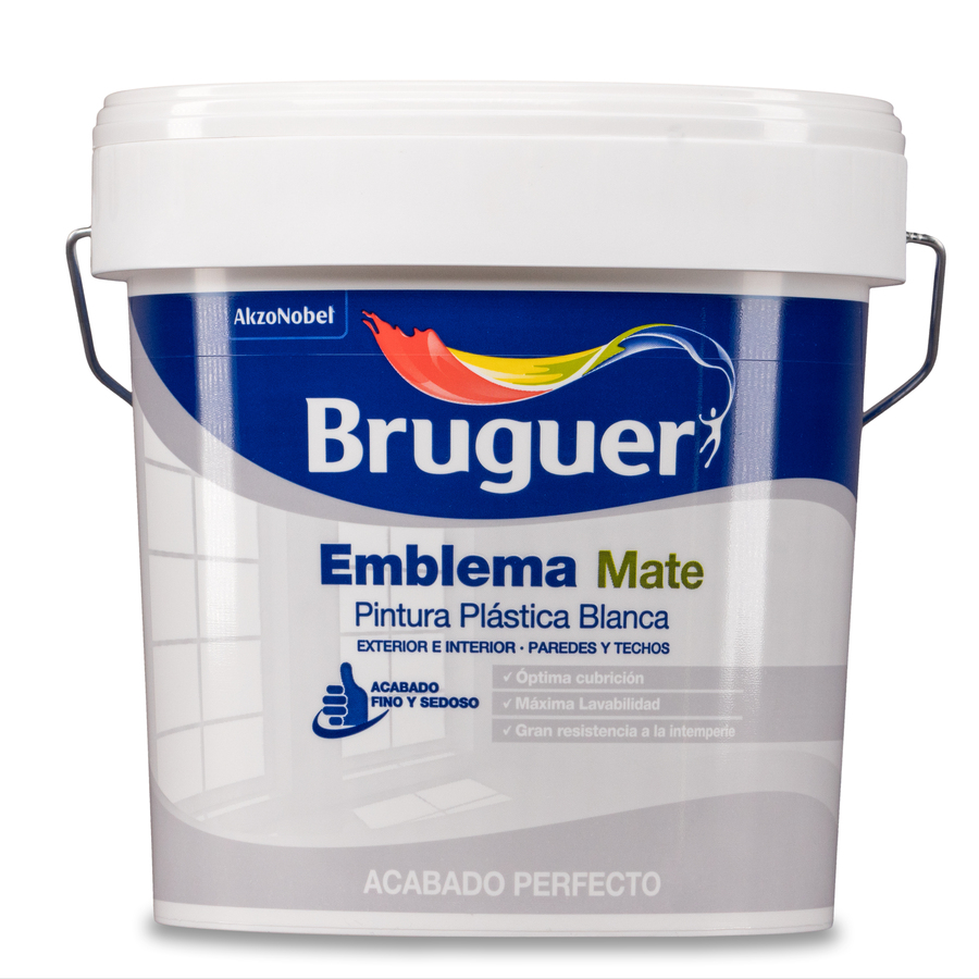 Pintura plástica de exterior - interior Blanco Mate Bruguer 4 L