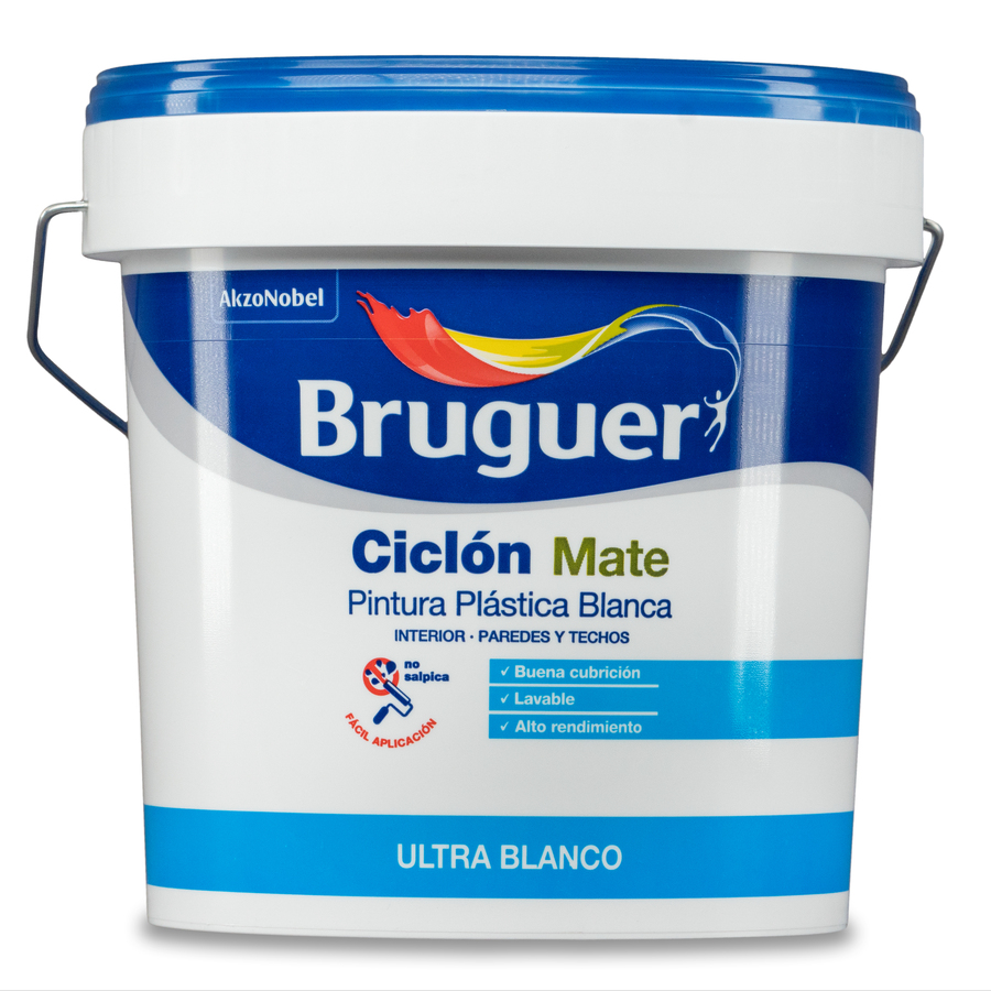 Pintura plástica de interior Blanco Mate Bruguer 10 L