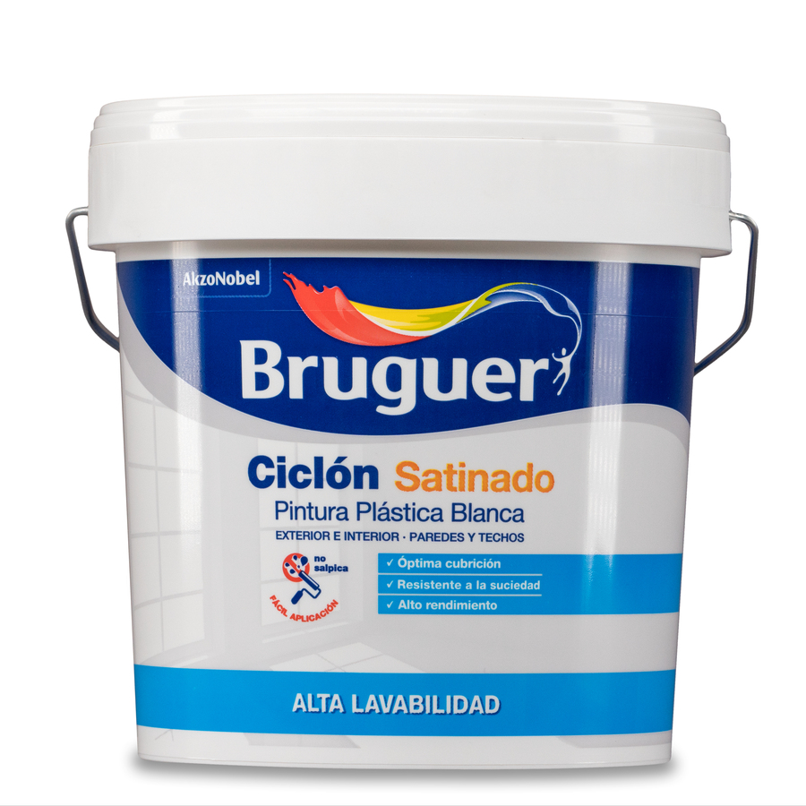 Pintura plástica de exterior - interior Blanco Satinado Bruguer 15 L