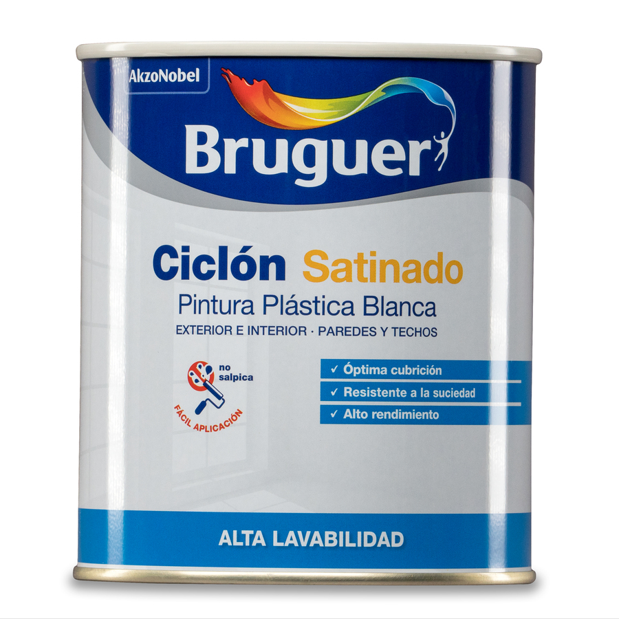 Pintura plástica de exterior - interior Blanco Satinado Bruguer 0,750L