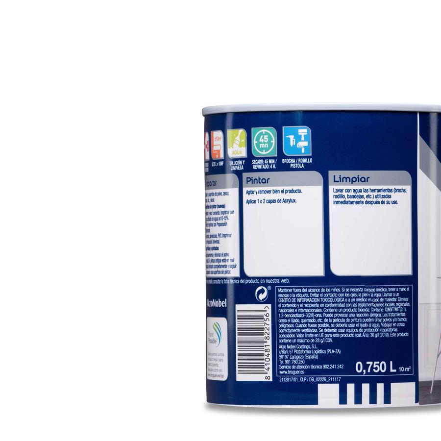 Acrylux Blanco Sedoso Bruguer 0,750L