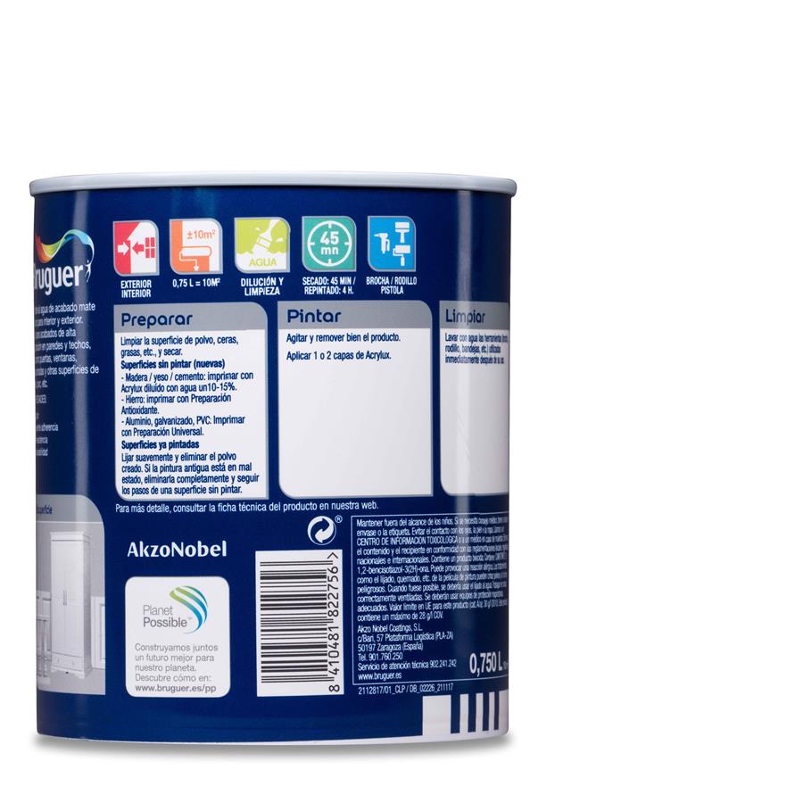 Acrylux Blanco Sedoso Bruguer 0,750L