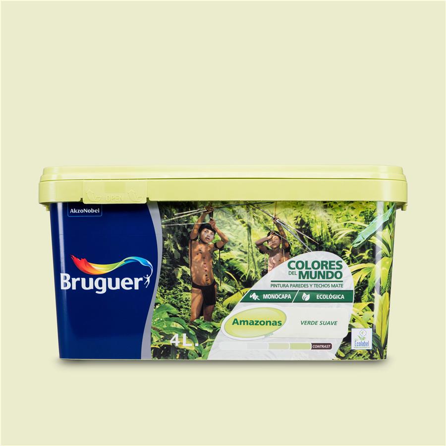 Pintura plástica de interior Amazonas Verde Suave Bruguer 4L