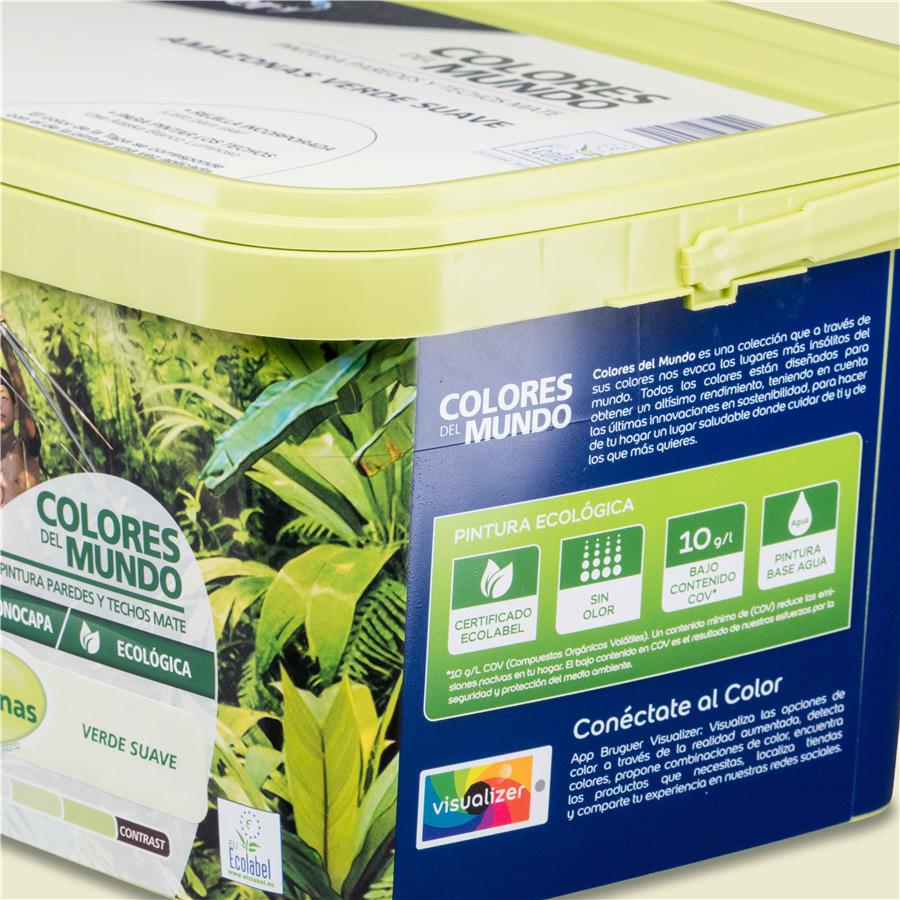 Pintura plástica de interior Amazonas Verde Suave Bruguer 4L