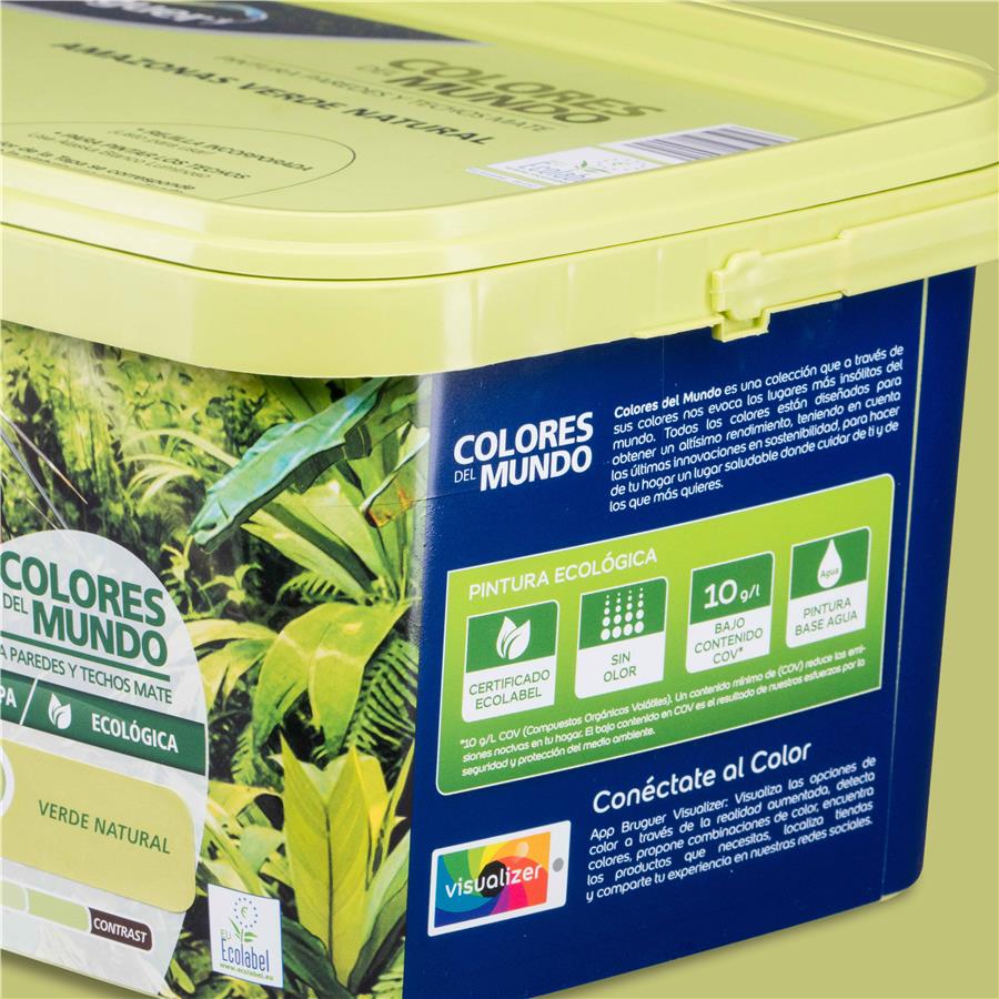 Pintura plástica de interior Amazonas Verde Natural Bruguer 4L