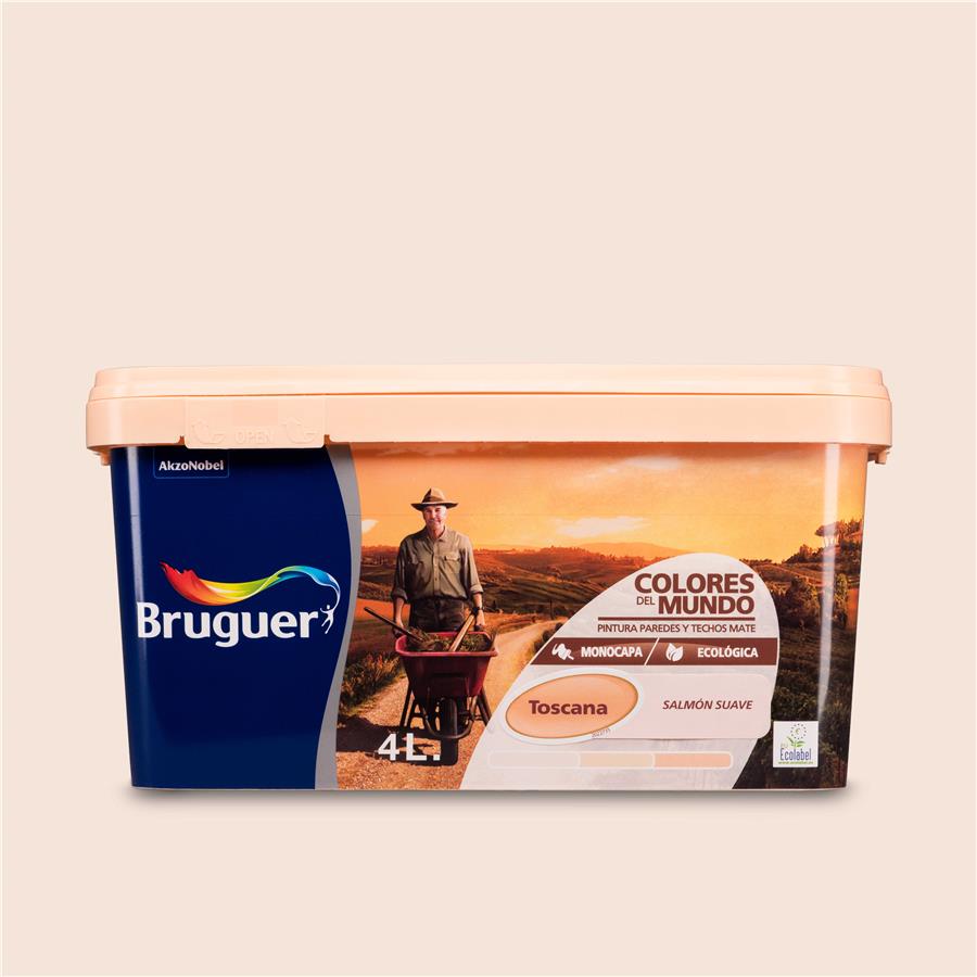 Pintura plástica de interior Toscana Salmón Suave Bruguer 4L