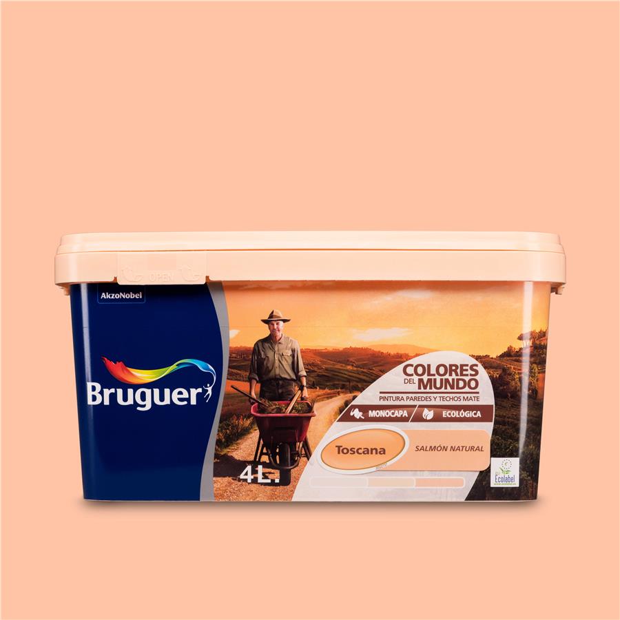 Pintura plástica de interior Toscana Salmón Natural Bruguer 4L