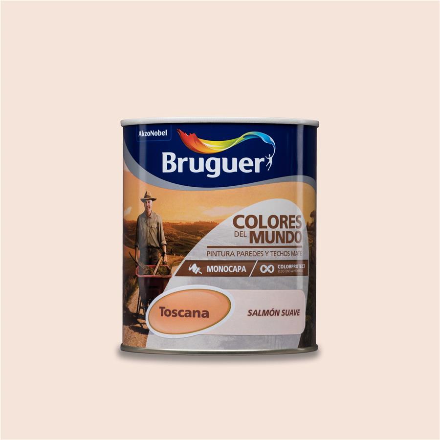 Pintura plástica de interior Toscana Salmón Suave Bruguer 0,750L