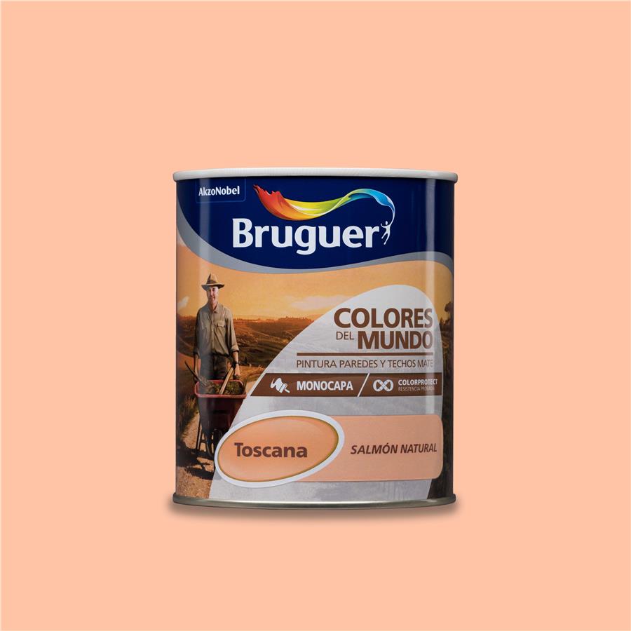 Pintura plástica de interior Toscana Salmón Natural Bruguer 0,750L