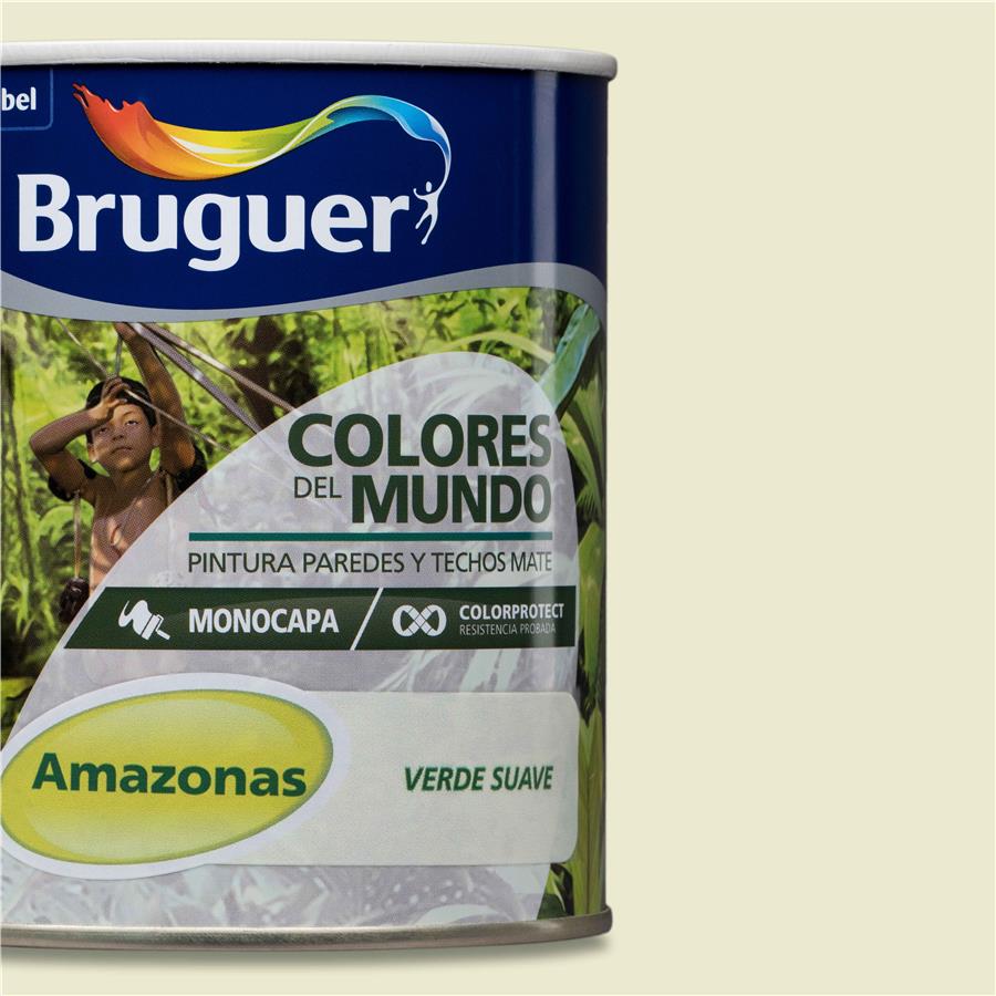 Pintura plástica de interior Amazonas Verde Suave Bruguer 0,750L