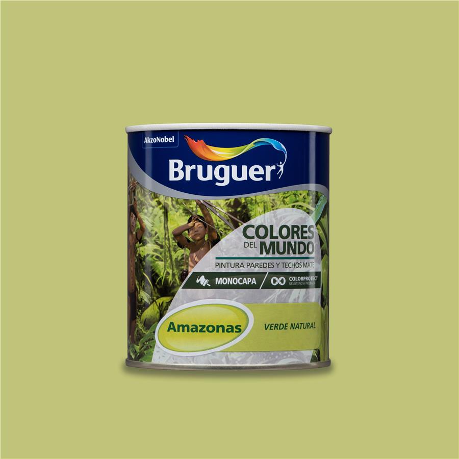 Pintura plástica de interior Amazonas Verde Natural Bruguer 0,750L