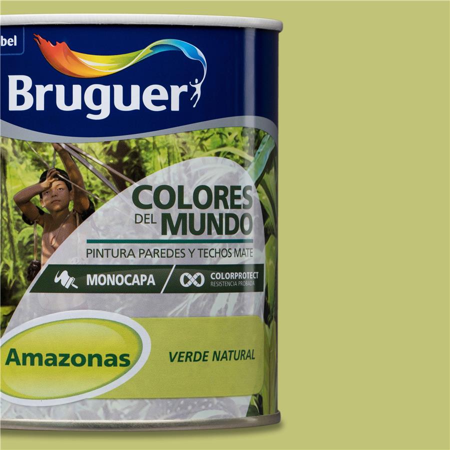 Pintura plástica de interior Amazonas Verde Natural Bruguer 0,750L
