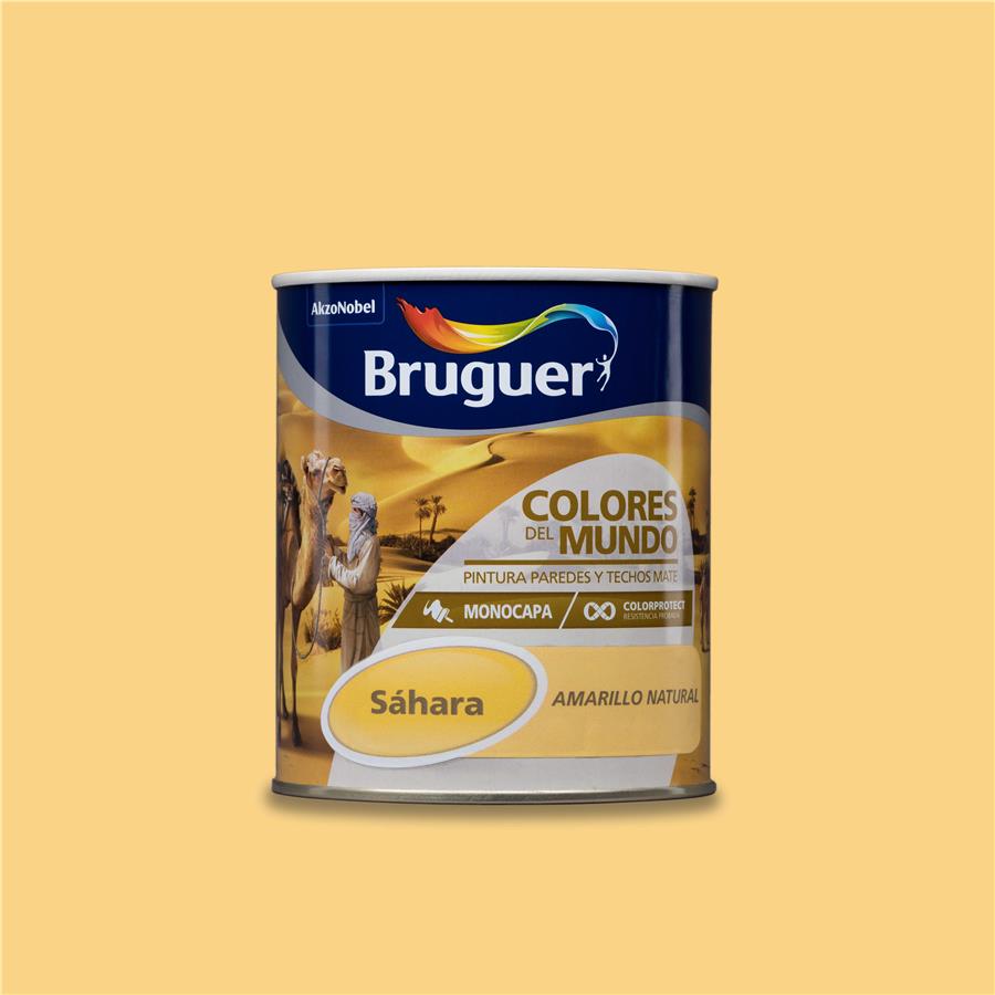 Pintura plástica de interior Sahara Amarillo Natural  Bruguer 0,750L