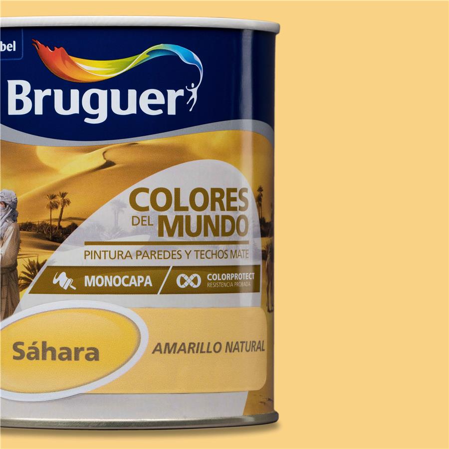 Pintura plástica de interior Sahara Amarillo Natural  Bruguer 0,750L