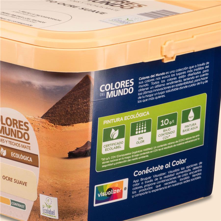 Pintura plástica de interior Egipto Ocre Suave Bruguer 4L