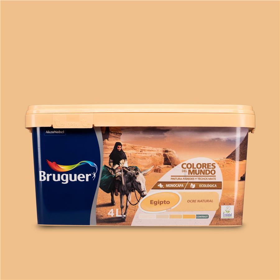 Pintura plástica de interior Egipto Ocre Natural Bruguer 4L