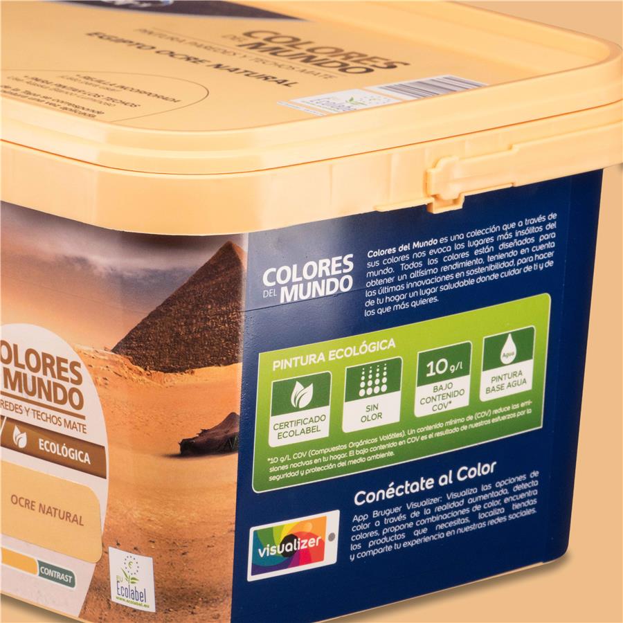 Pintura plástica de interior Egipto Ocre Natural Bruguer 4L