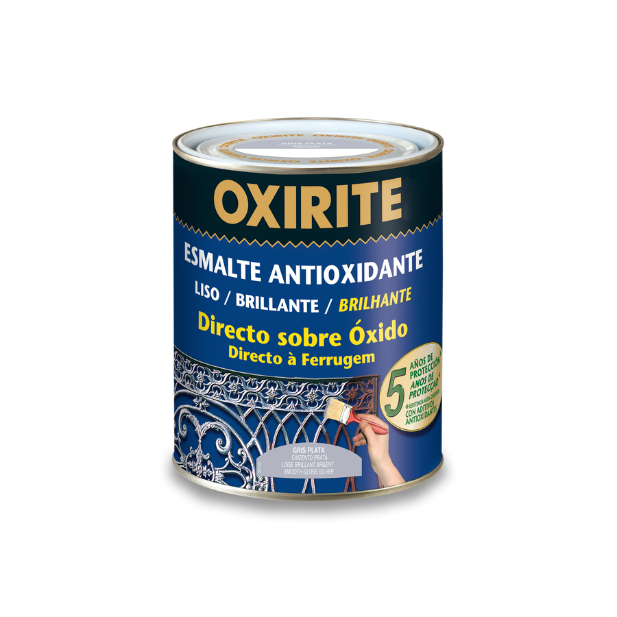 Oxirite 5 años Liso Brillante Gris Plata 250 mL