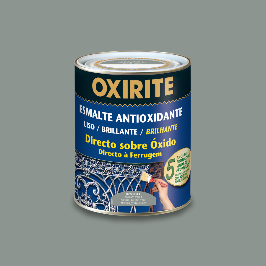 Oxirite 5 años Liso Brillante Gris Perla 4 L