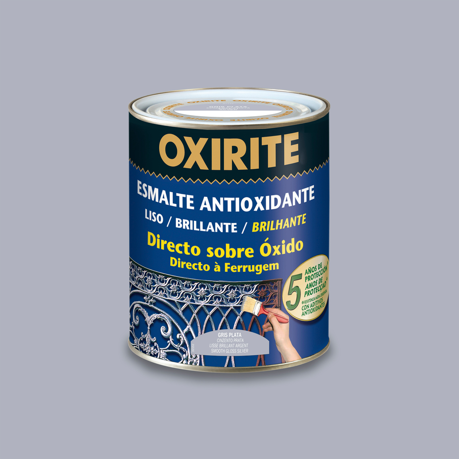 Oxirite 5 años Liso Brillante Gris Plata 2,5 L