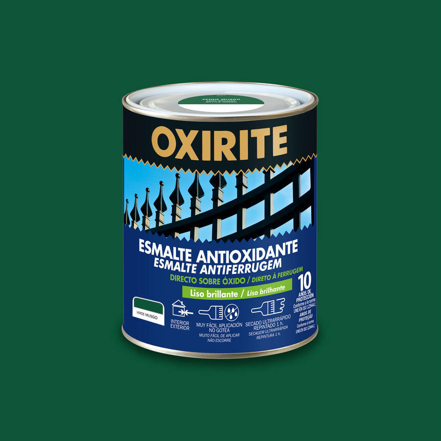 Oxirite 10 años Liso Brillante Verde Musgo 750 mL