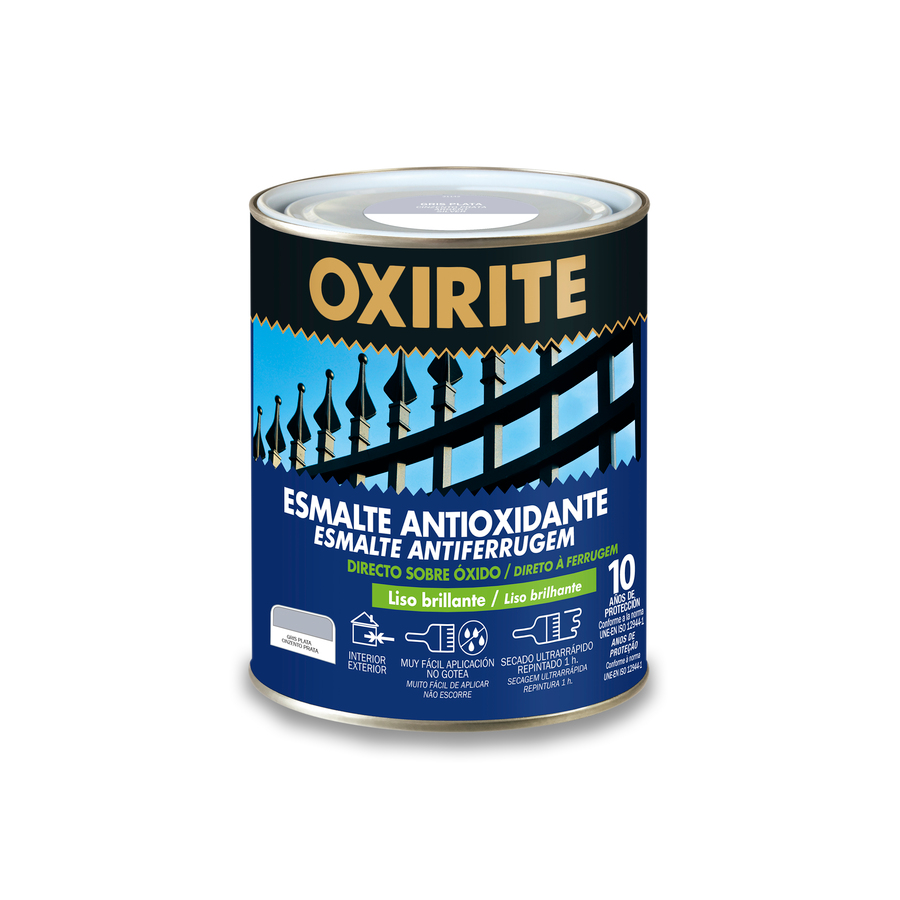 Oxirite 10 años Liso Brillante Gris Plata 4 L