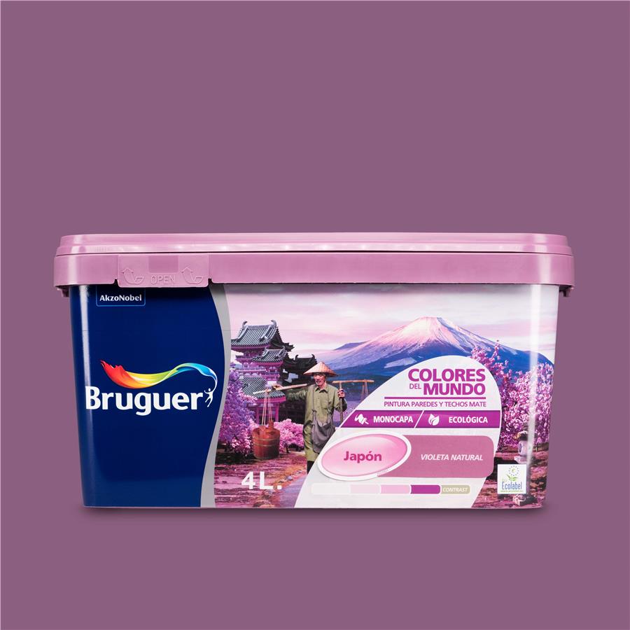 Pintura plástica de interior Japón Violeta Natural Bruguer 4L