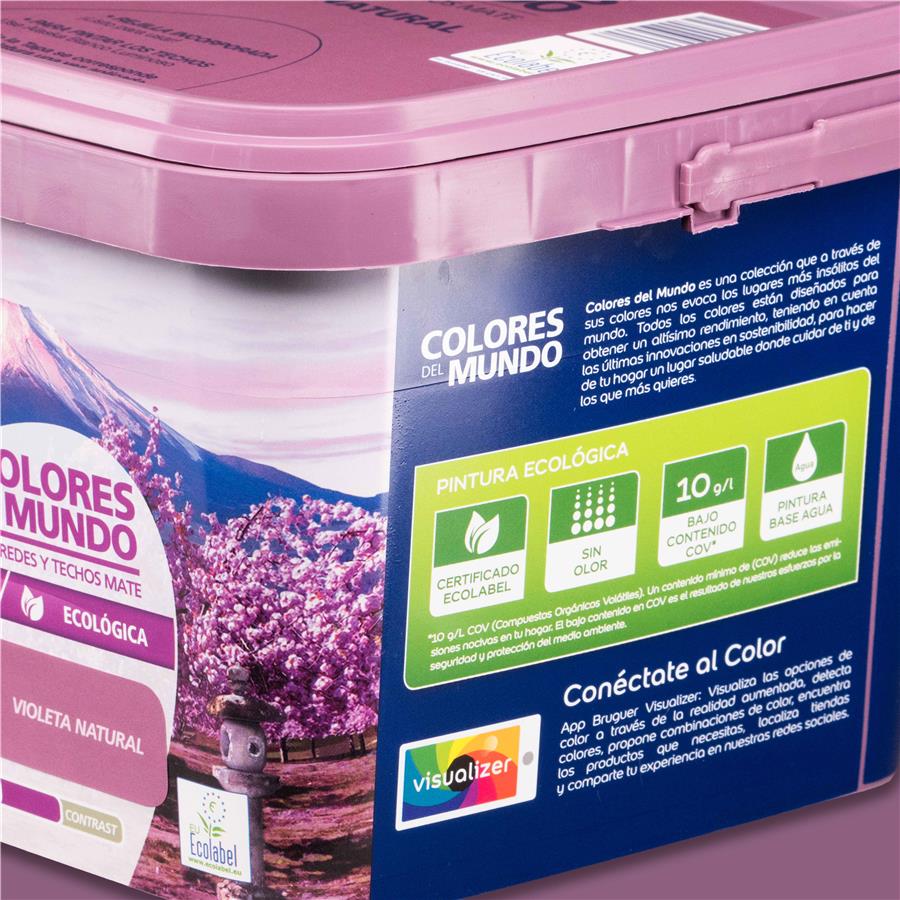 Pintura plástica de interior Japón Violeta Natural Bruguer 4L