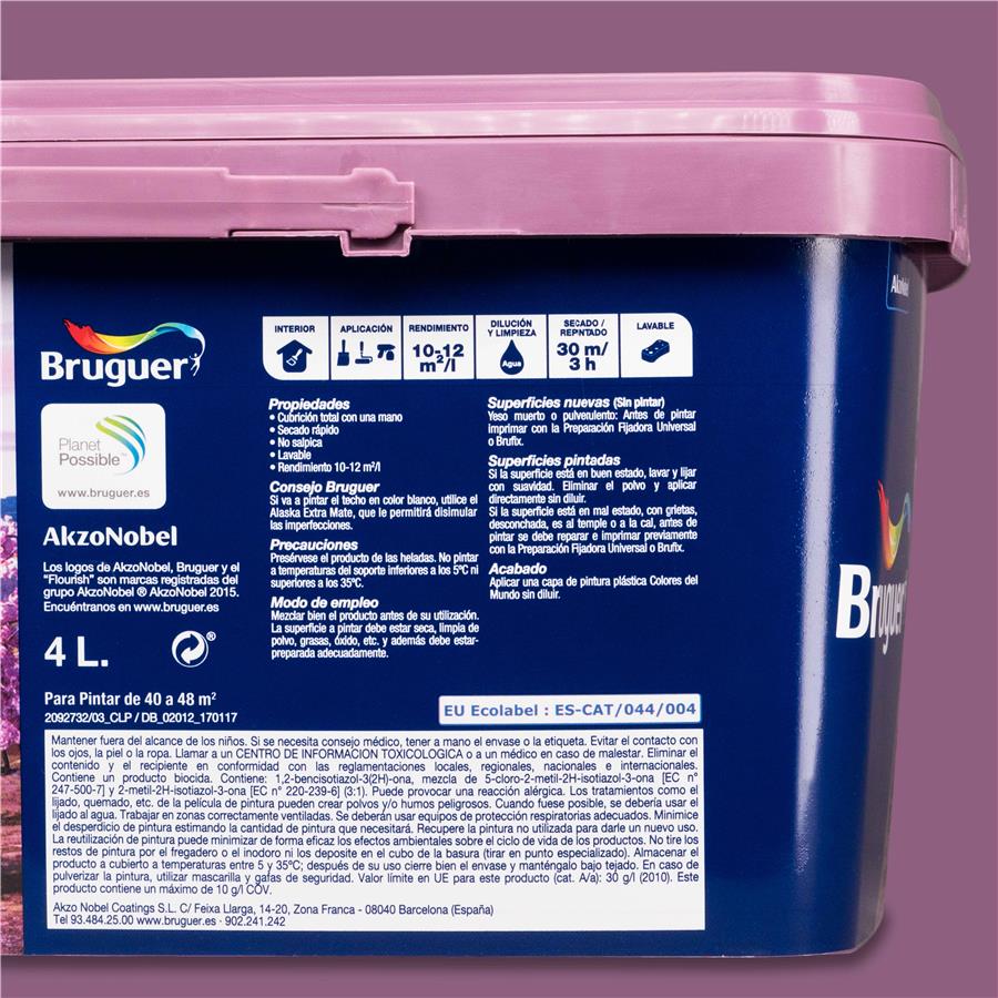 Pintura plástica de interior Japón Violeta Natural Bruguer 4L