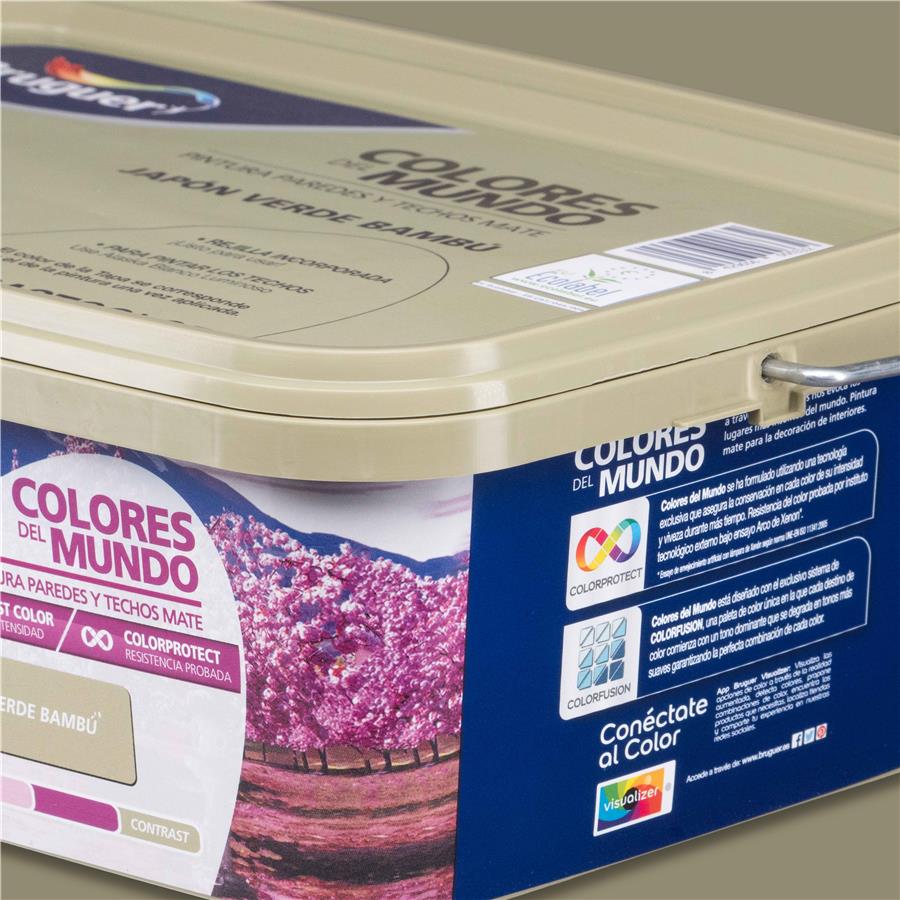 Pintura plástica de interior Japón Verde Bambú  Bruguer 2.5L