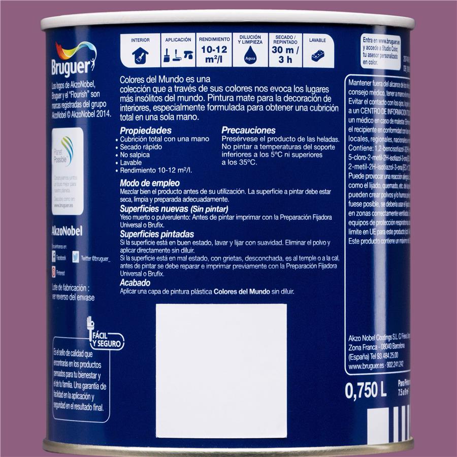 Pintura plástica de interior Japón Violeta Natural Bruguer 0,750L