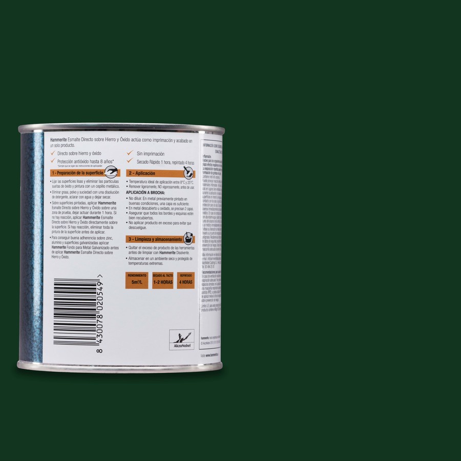 Hammerite acabado Martelé Verde Medio 2,5L