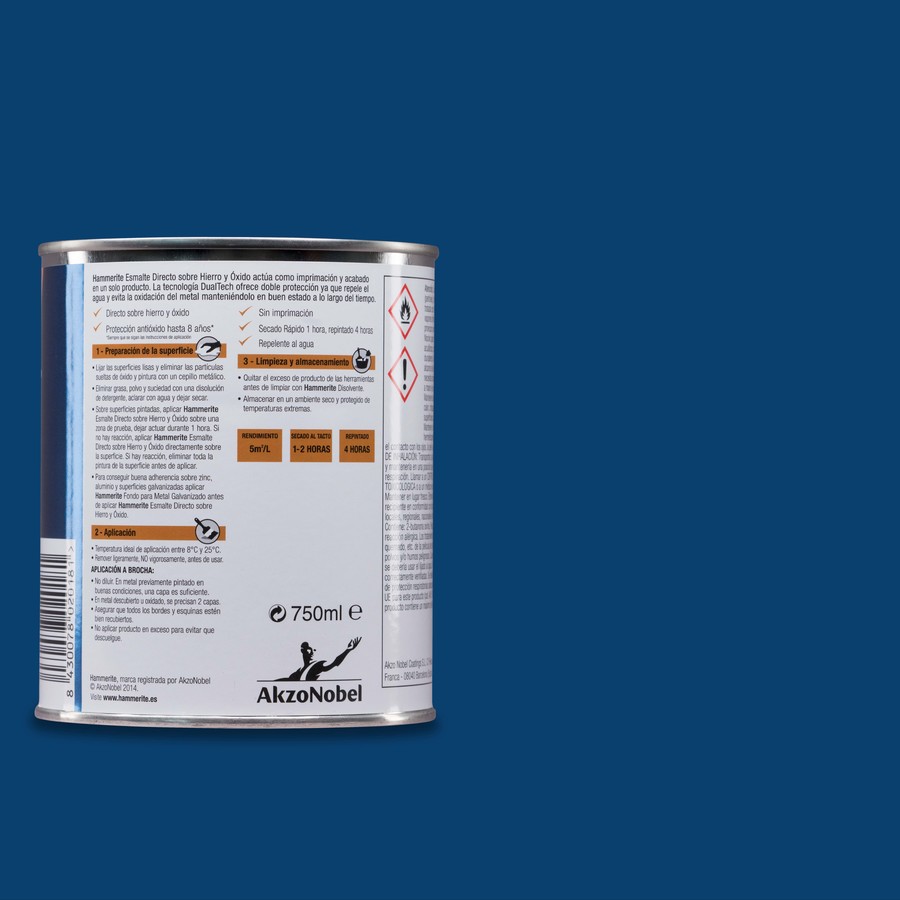 Hammerite acabado Liso Brillante Negro 2,5L