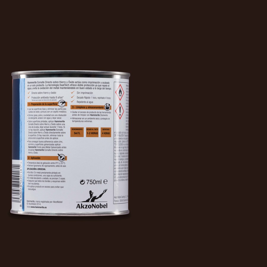 Hammerite acabado Liso Brillante Gris Plata 2,5L