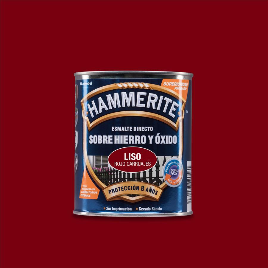 Hammerite acabado Liso Brillante Rojo Carruaje 2,5L