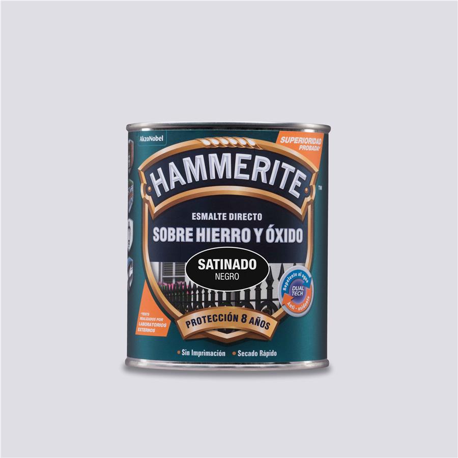 Hammerite acabado Liso Satinado Negro 2,5L