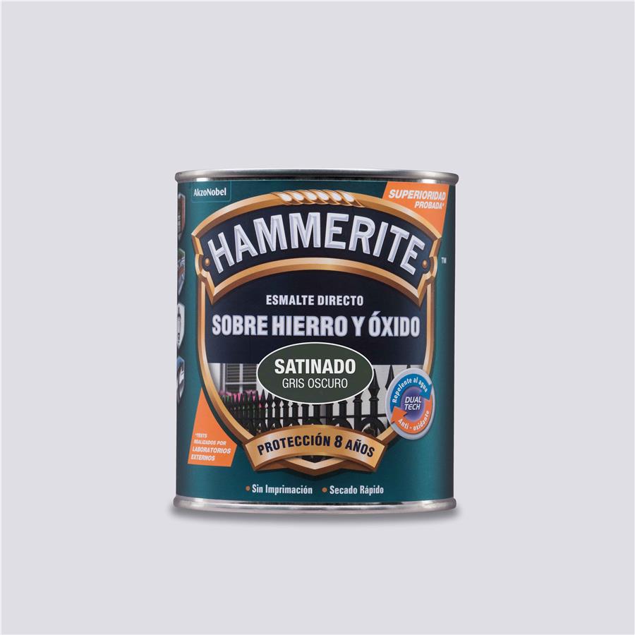 Hammerite acabado Liso Satinado Gris Oscuro 2,5L