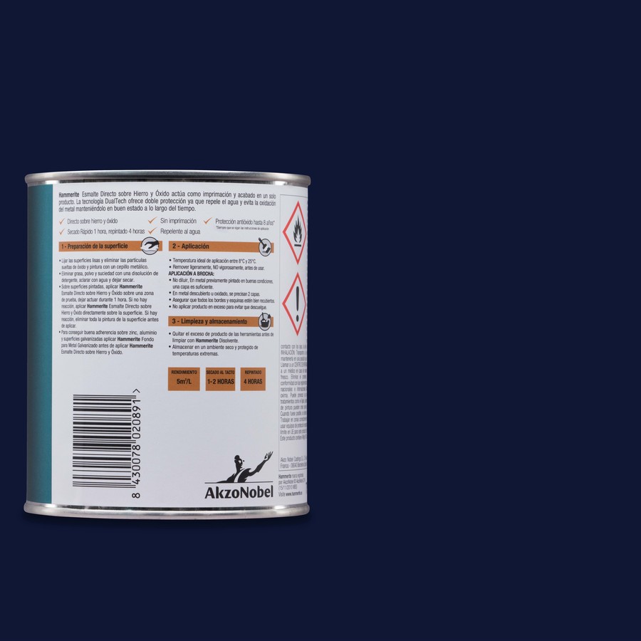 Hammerite acabado Liso Satinado Azul Oscuro 2,5L