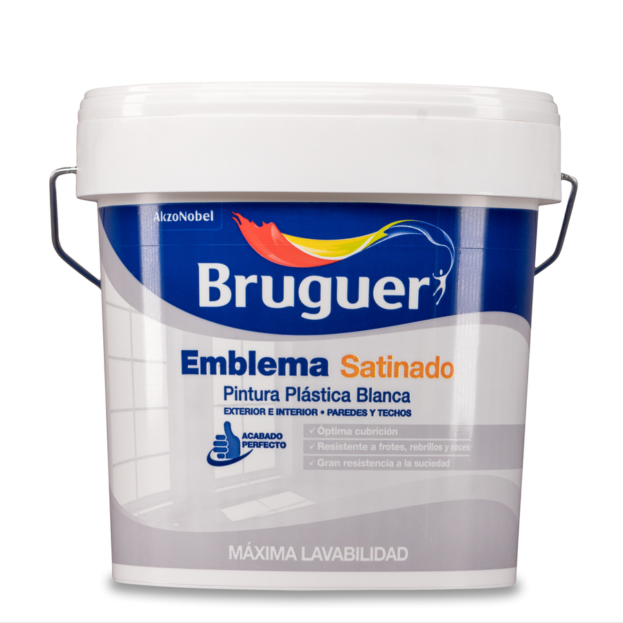 Pintura plástica de exterior - interior Blanco Satinado Bruguer 0,75 L