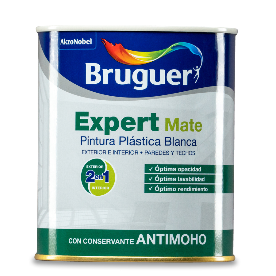 Pintura plástica de exterior - interior Expert Mate Bruguer 0,75 L