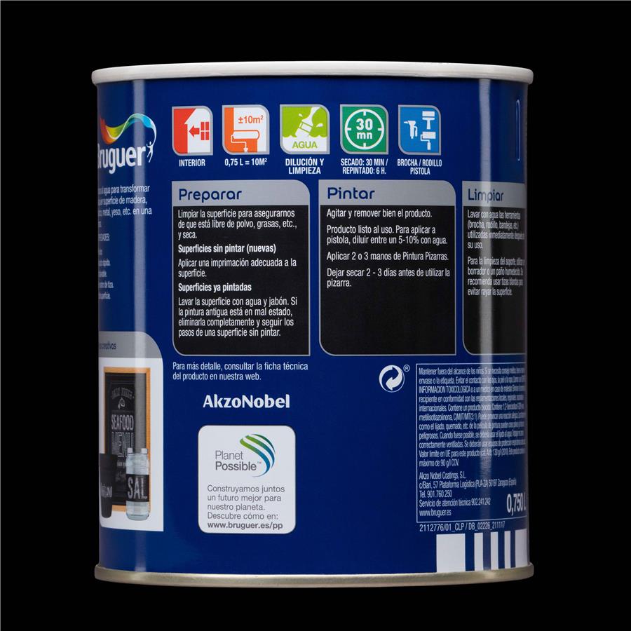Pintura Pizarra Negro Bruguer 0,750L