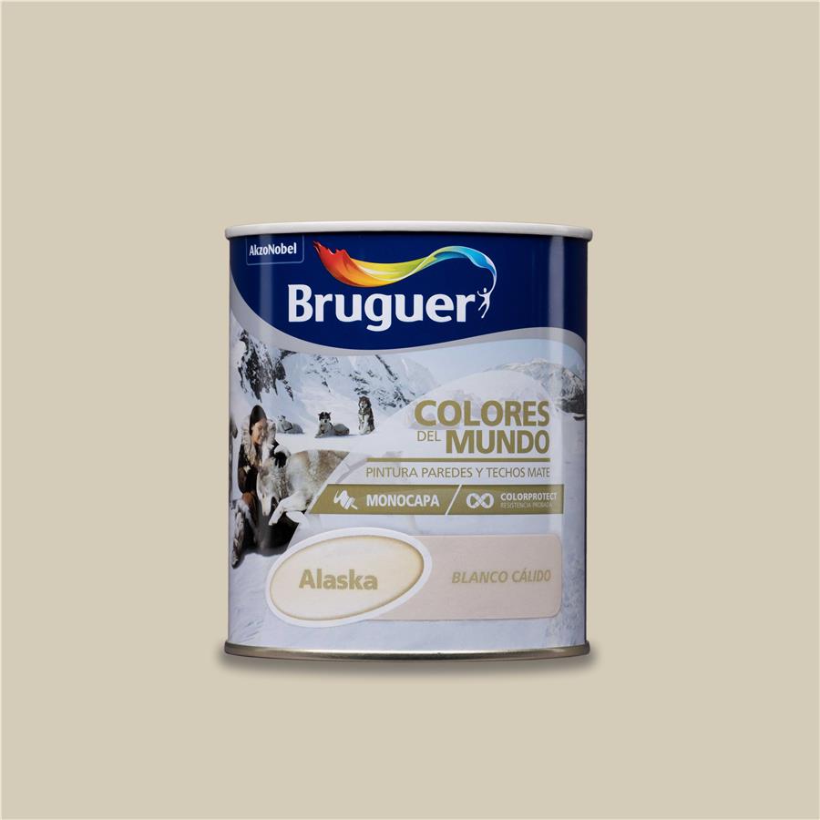 Pintura plástica de interior Alaska Blanco Cálido Alaska Bruguer 0,750L