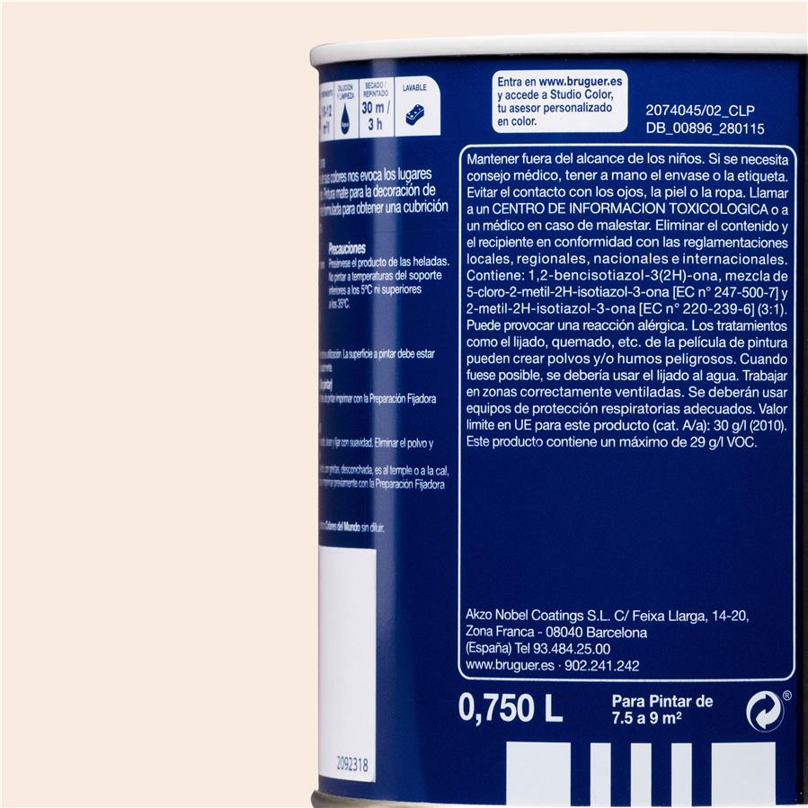 Pintura plástica de interior Egipto Matiz Ocre Bruguer 0,750L